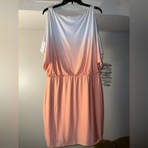 Mira International Cold shoulder ombré dress
